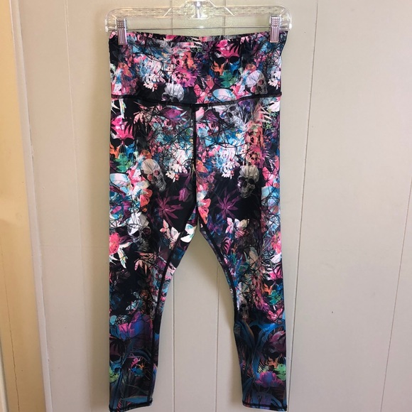 Evolution and Creation Pants - Evolution & Creation HighRise Floral Skull Legging